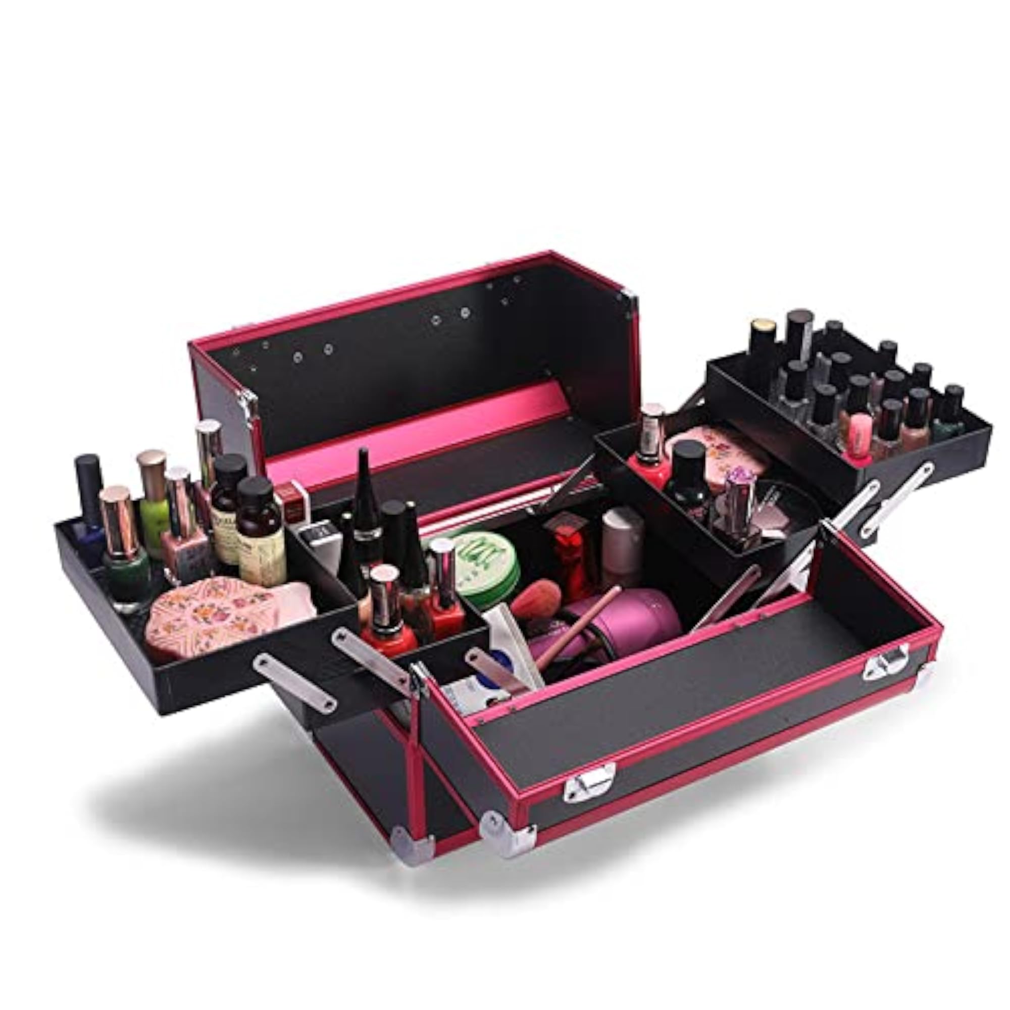Beauty Makeup Cosmetic Vanity Box Makeup Train Case, Black