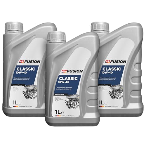 ProFusion 10W 40 1L – Aceite de Motor Semisintético Gasolina y Diésel – Protección Duradera y Limpieza Eficiente – API SL/CF, ACEA A3/B4   Pack de 3 (Total 3L)