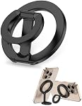 Phone Grip Holder Dual-Sided Magnetic Finger Ring Adjustable Kickstand Loop for iPhone 17/16 Pro Max/15 Plus/14 Pro/13 Mini/12, Samsung, Magnet Phone Stand Grip Compatible with Mag Car Mounts