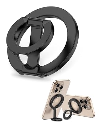 MagSafe Phone Grip Holder Dual-Sided Magnetic Finger Ring with Kickstand