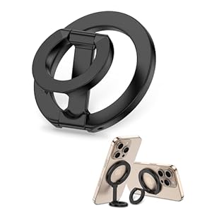 MagSafe Phone Grip Holder Dual-Sided Magnetic Finger Ring Adjustable Kickstand Loop for iPhone 17/16 Pro Max/15 Plus/14 Pro/13 Mini/12, Samsung, Magnet Phone Stand Grip Compatible with Mag Car Mounts