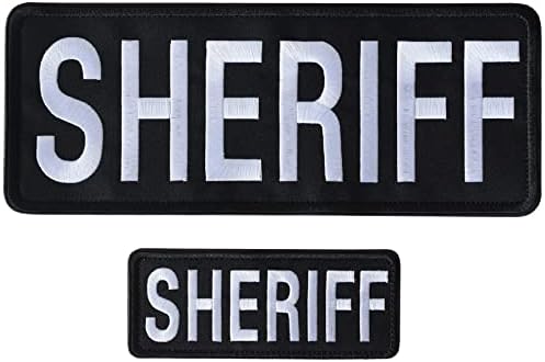 GYGYL 2 Pack Black Security Patch with Hook and Loop, for Police Vest Jacket Back Panel (1Pcs Small and 1Pcs Large )