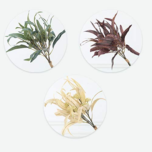 Fake Plant 1 Bundle Fake Eucalyptus Branch Decor Artificial Plants Ornament For Home Wedding Dorm Office (5Pcs/ Bundle, Beige) For Home/Wall/Room Decorations Home Decor #TOP4