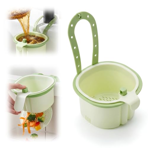2026 New Cactus Kitchen Sink Strainer Basket Sink Drain Strainer Self-Cleaning Faucet Hanging Filter Basket Multifunctional Kitchen Sink Strainer Press Automatic Dumping Basket (Green)