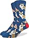 Good Luck Sock Men's Corgi Pizza Crew Socks - Blue, Shoe Size 7-12