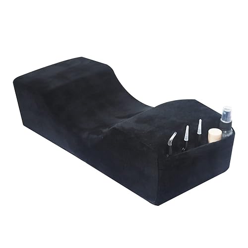 Almohada para el cuello con extensión de pestañas de salón, cómoda almohada de espuma viscoelástica de terciopelo, para proteger el cuello cuando se
