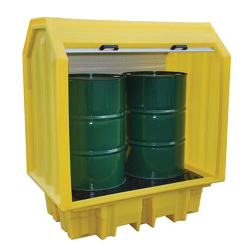 Action Handling BP2HCH Hard Covered Drum Bund Pallet with Drum Cradle, 1490 mm L, 990 mm W, 1690 mm H