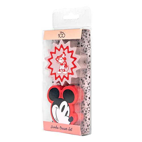 Grupo Erik Goma de borrar Disney Mickey 100 Aniversario - Pack gomas de borrar Disney/Set gomas de borrar Mickey para la vuelta al cole - Papeleria Disney - Licencia oficial
