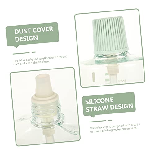 Upkoch 5Pcs Straw Space Cup Clear Kettle Baby Straw Portable Water Bottle Camping Water Cup Drinking Bottle With Straw Sports Drinking Bottle Multi-Function Straw Cup Compact Straw Cup #TOP5