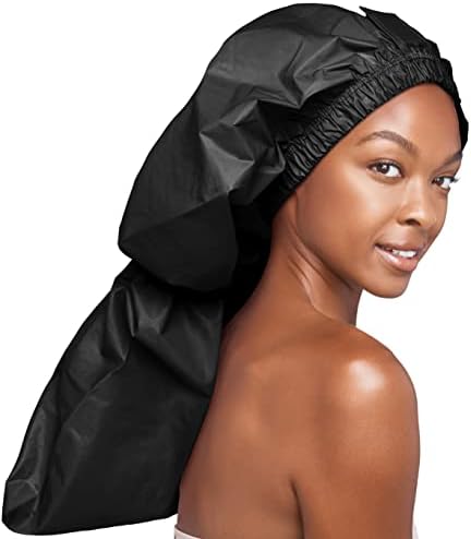 Red by Kiss Essential Super Large Waterproof Braid Shower Cap, Reusable Caps with Elastic Band