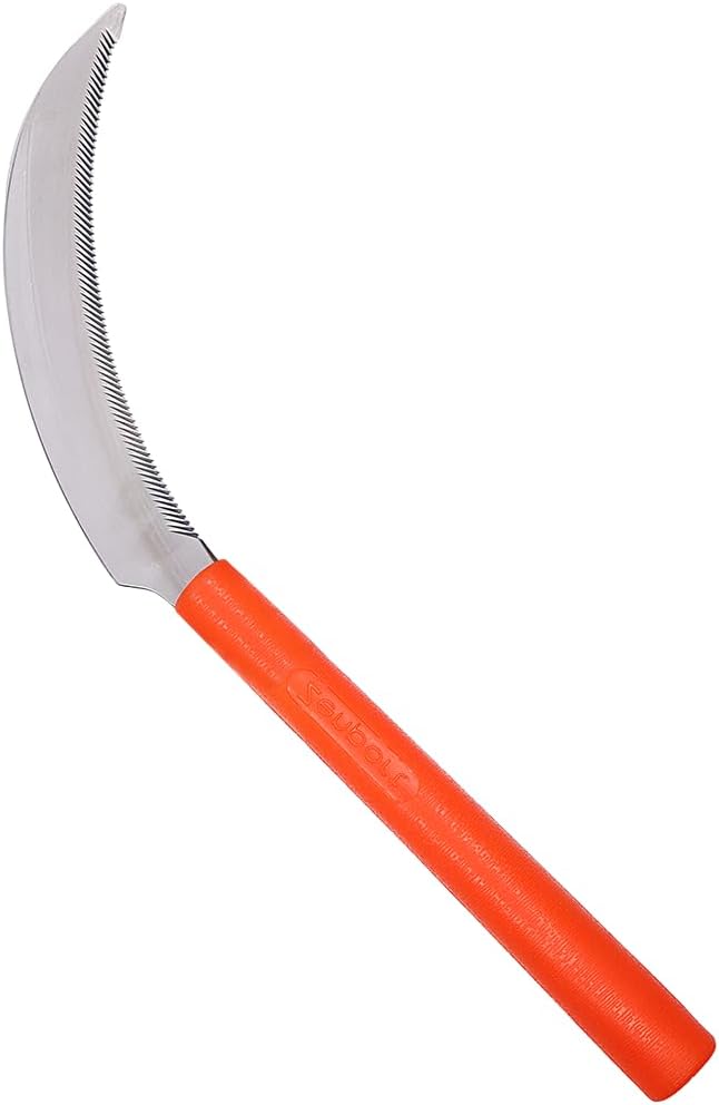 Zenport K208P Harvest Sickle with Plastic Handle, Light Serration, 6.5-Inch Stainless Steel Blade, Orange - 12 Pack