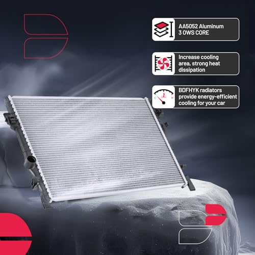 Image of BDFHYK CU13084 Aluminum Radiator for Dodge Journey 2009-2020, 2.4L 3.5L 3.6L, 16mm Core, Replaces DPI13084 13084