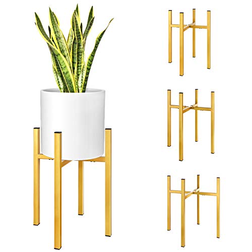 Magicfly Soporte de Plantas Expandible, Soporte de Macetero de Metal Ajustable 25,4-36,8 cm de Ancho, Soporte de Macetas para Interior Decorativo, Dorado