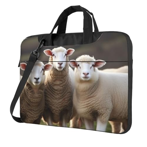 Sac à bandoulière pour ordinateur portable sacoche agneaux imprimé champêtre
