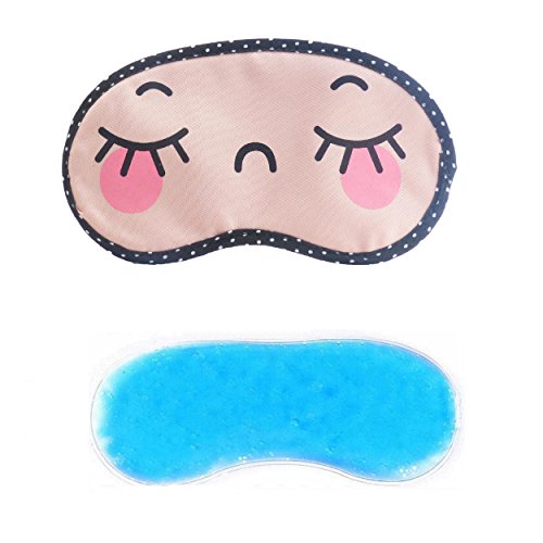 Image of Jenna Ship Cartoon Polyester Ice Gel Eye Mask for Insomnia, Meditation, Puffy Eyes and Dark Circles - Dark Blue