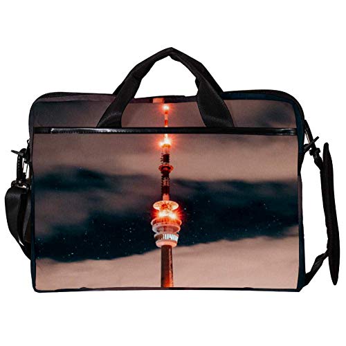 Sac à bandoulière pour ordinateur portable 14-15 pouces motif tour rouge