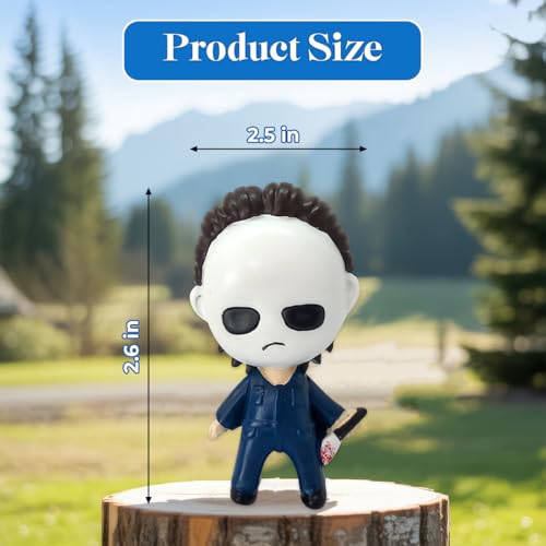 Image of GENANY 3D Resin 2Pcs Horror Car Air Freshener Vent Clip, Hand Painted Hockey Mask and Pale Mask Mini Figure Designs, Gothic Automotive Freshener, Scary Car Accessories Gift for Horror Movie Fans