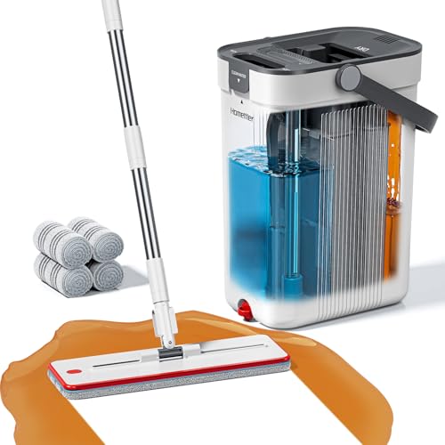 HoMettler Mop and Bucket Set, Flat Mop and Bucket System