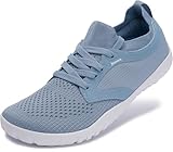Joomra Women's Wide Minimalist Barefoot Shoes | Wide Toe Box Fashion Sneakers | Zero Drop Grippy Sole Blue Size 8.5-9
