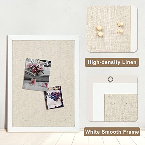 Amusight 2-Pack Linen Cork Bulletin Board For Walls, 12" X 16" Hanging Small Corkboard, Picture Display Vision Board Kit For Office Room Decor, 20 Pins #TOP2