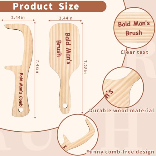 JULEASEL 2PCS Funny Bald Man's Comb Funny Gag Gift Father's Day Prank Gift Hair Loss Comb for Bald Men Over The Hill Party Gift Birthday for Men