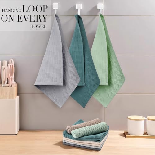 Jogoico Paños de Cocina 100% Algodón, 6 Unidades Toallas de Cocina 35x35 cm, Toallas de té, Trapos de Cocina Ultra Suaves y Altamente absorbentes para Secar los Platos-Multicolor - imagen 5