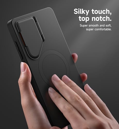 Image of SURITCH for Samsung Galaxy S25 Ultra Phone Case, Magnetic Protective Cover with Camera Cover & Adjustable Metal Kickstand for Galaxy S25 Ultra (2025)-Black
