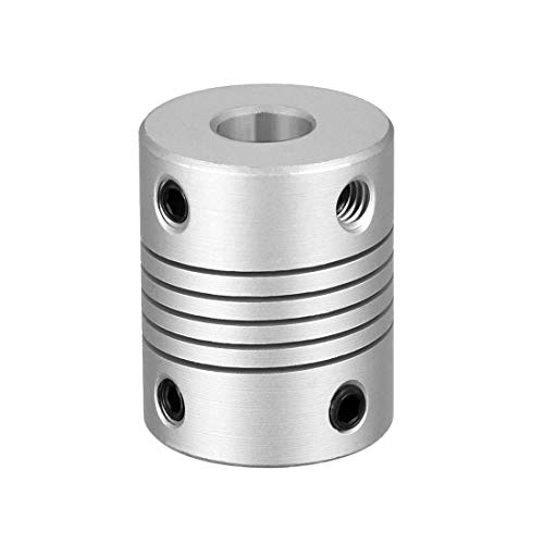 sourcing map 8mm to 8mm Aluminum Alloy Shaft Coupling Flexible Coupler Motor Connector Joint L25xD19 Silver