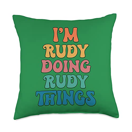 Funny Rudy Name, I'm Rudy Doing Rudy Things Throw Pillow