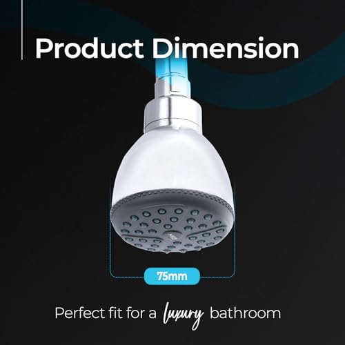 Image of Mila Simplex Single Function Overhead Shower Head | Rain | Chrome Finish Round Showerhead for Wall Mount | Durable ABS Body, Wide Coverage, Easy Install | Bathroom Fitting
