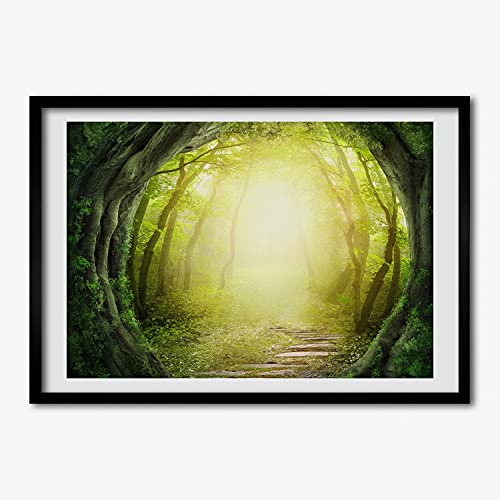 Tableau cadre en bois 70x50 cm paysage de forêt Tulup pour transformer l'ambiance du salon