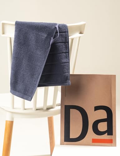 Image of DAMENSCH 100% Cotton Hand Towel, Super Soft Gym Towel for Men Workout, Ultra Absorbent Kitchen Towels Cotton, Quick Dry, Long Lasting Colours Hand Towel Set-Twilight Grey