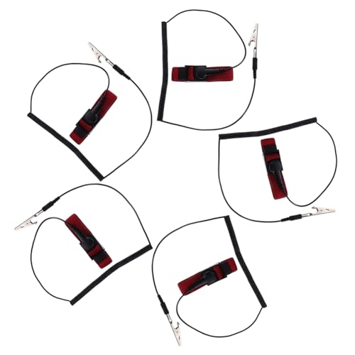NAMOARLY 5pcs Grounding Wire Ground Wire Static Discharge Grounding Cord ESD Wrist Straps Anti Static Bracelet Anti Static Wrist Strap Band Adjustable Ground Wrist Strap Nylon