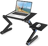 【360 ° verstellbar und faltbar】-- Der Laptop-Tischständer ist von 0 ° bis 360 ° einstellbar und kann in einer Höhe von 4 bis 47 cm fixiert werden. Sie können die Höhe und den Winkel einstellen, die Sie benötigen, indem Sie einfach die Knöpfe an den Gelenken drücken. Es kann in jedem Winkel oder in jeder Position ausgerichtet werden.