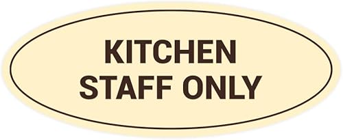 Miniatura 2 de Signs ByLITA Letrero ovalado solo para el personal de cocina (negro) - Pequeño