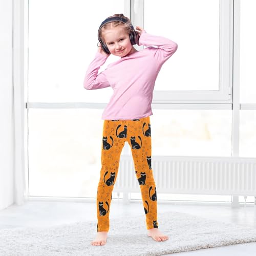 Girls' Leggings Black Cats Orange Kids Yoga Tights Pants 1 Pack 208617424
