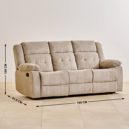 Image of Home Centre Helios Zurich Fabric 3-Seater Manual Recliner - Beige