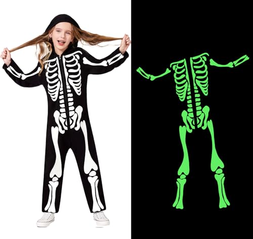 Sicypoty Sicypot Kids Skeleton Costume For Boys Girls Halloween Costume Glow In The Dark thumb #1