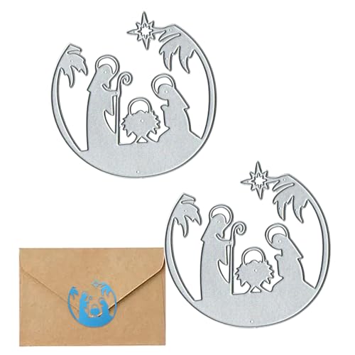 Plantillas de corte para álbumes de recortes, troqueles de gofrado de tarjetas de felicitación - Plantillas de corte de Navidad | 2 troqueles de fondo para la fabricación de tarjetas, álbumes de