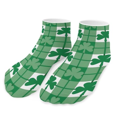 Emerald Green Shamrocks Women's Ankle Sock Low Cut Tab Socks