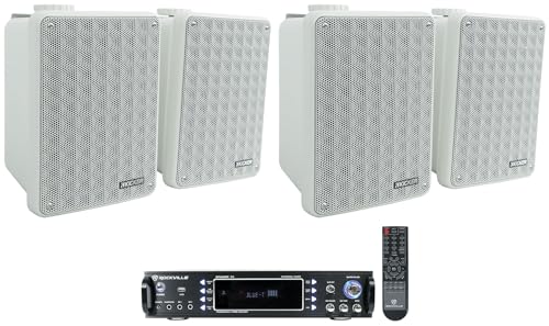 Rockville RPA60BT V2 1000 Watt 2-Ch USB Bluetooth DJ/Pro/Karaoke Amplifier Mixer Bundle with (4) Kicker 46KB6G KB6 6.5