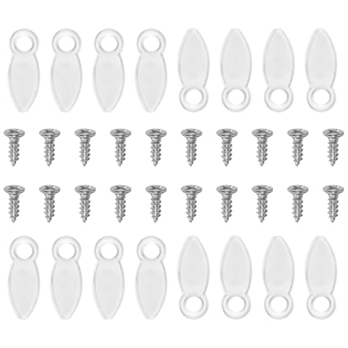 Image of HARFINGTON 50Pcs Picture Frame Backing Hardware Clip with 50Pcs Screws Turn Button Fasteners Set Picture Turn Backing Clips for Craft Hanging Picture Drawing, Transparent White