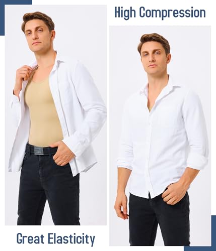 MOLUTAN Modelador masculino de corpo inteiro, roupa íntima, body de compressão, regata feminina para