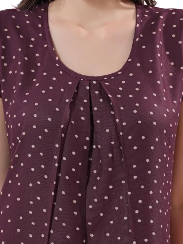 Image of CLOUD SOFT Women's Viscose Blend Comfort Short Nighty with Side Pockets (CS5001)