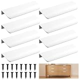 Xyvor 8 Pièces Poignee de Meuble Cuisine Invisible avec Vis, 120mm Blanc Poignées de Tiroir Dissimulées, Poignées Invisible de Meubles en Alliage d'Aluminium, Poignée Cachée pour Armoire, Tiroir