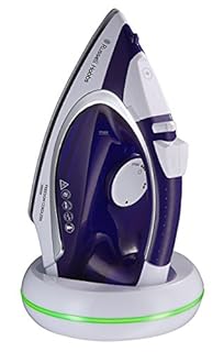 Russell Hobbs Fer à repasser vapeur [Sans fil & Puissant] Supreme Stream (2400 W, 135 g/min Effet pressing, Réservoir 300 ml, Semelle céramique, Socle de recharge rapide, anti-calcaire) 23300-56