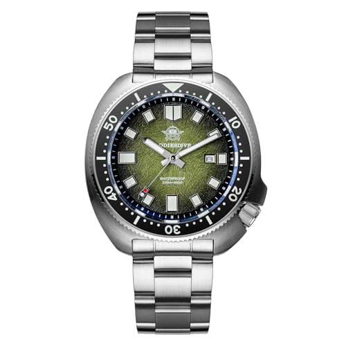 ADDIESDIVE Reloj de Buceo para Hombre 200m Resistente al Agua Movimiento de Cuarzo 2115 Cristal de Zafiro sintético Bisel Giratorio BGW9 Luminoso Calendario Acero Inoxidable Reloj analógico AD2511