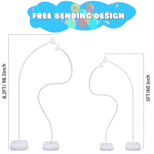 CYAOOI Balloon Arch Kit with Balloon Pump Electric, 8.2FT & 5FT Free Bending Balloon Arch Stand, Half Arch Frame Balloons Column Stand with Water Fill Base for Wedding Baby Shower Birthday Party Decor
