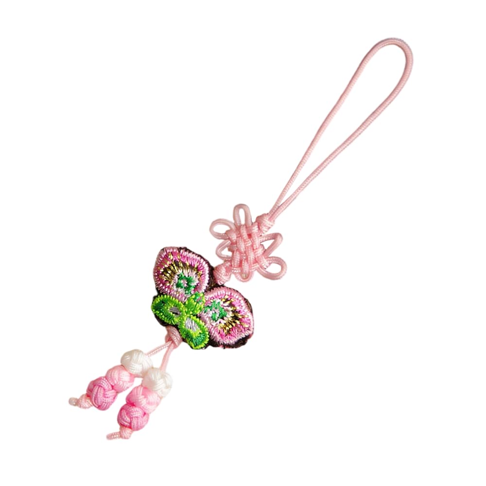 Chinese Knot Butterfly Pendant, Hanging Embroidered Ornament with Tassel for Hanfu Bag Car Decoration