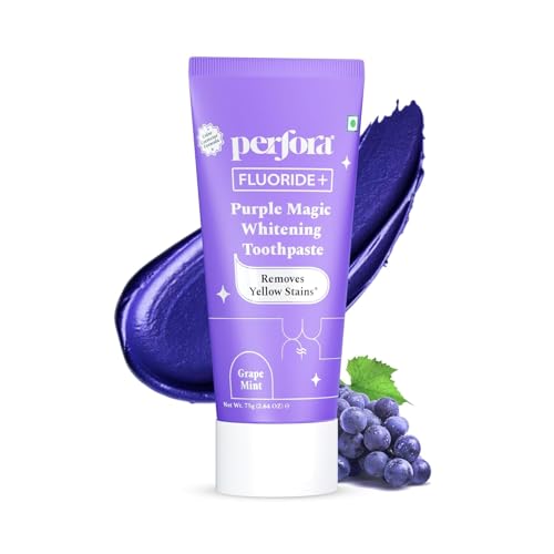 Image of Perfora Purple Teeth Whitening Combo - Teeth Whitening Strips Pack of 3 with Purple Whitening Toothpaste 75g | Colour Correcting Technology | Instant Brightening | Surface Stain Removal